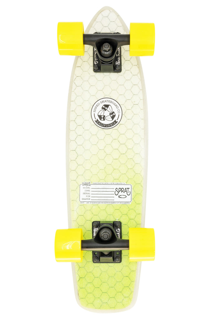 schuifelen Beurs onderbreken SHRED Skateboard Mini Cruiser - The Sprat (24") - Color Fade Lime Gree |  Shred MFG