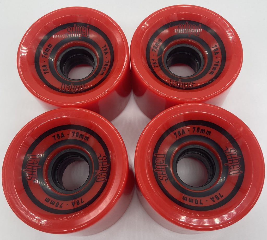 red skateboard wheels