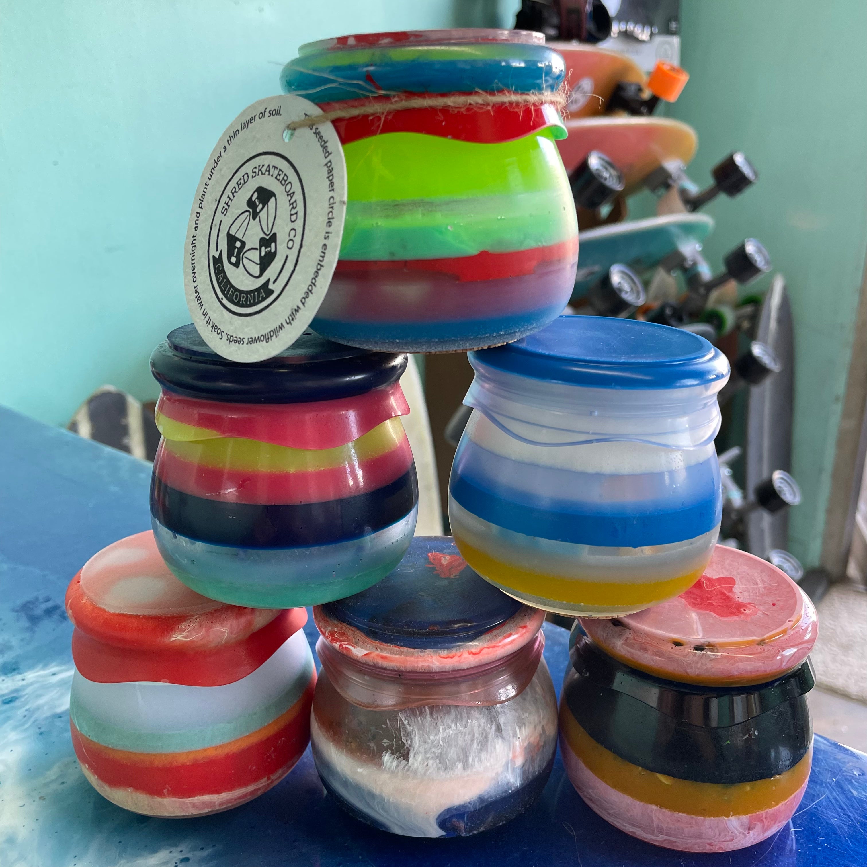 Recycled Surfboard Resin Jar - Small - Assorted Colors