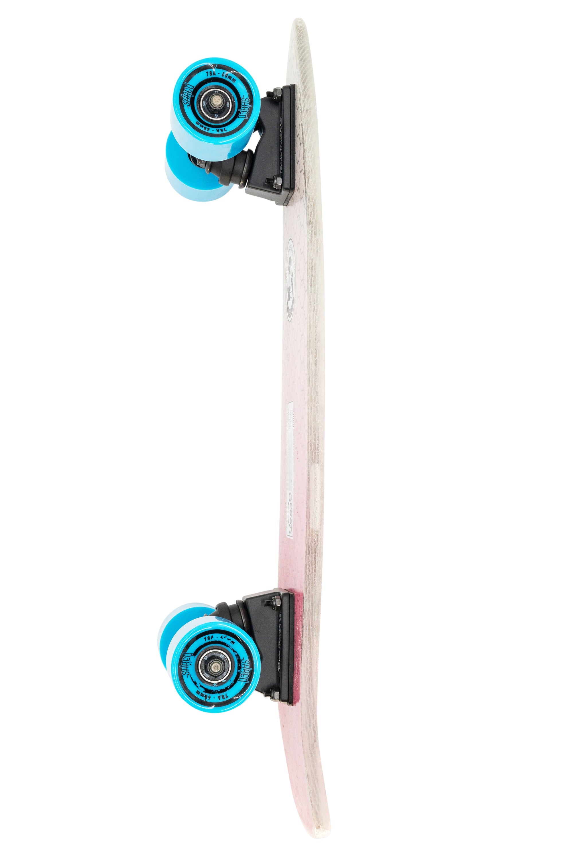 SHRED Skateboard Mini Cruiser - The Sprat (24") - Color Fade Pink - Small Skateboard made from recycled Surfboards material waste.