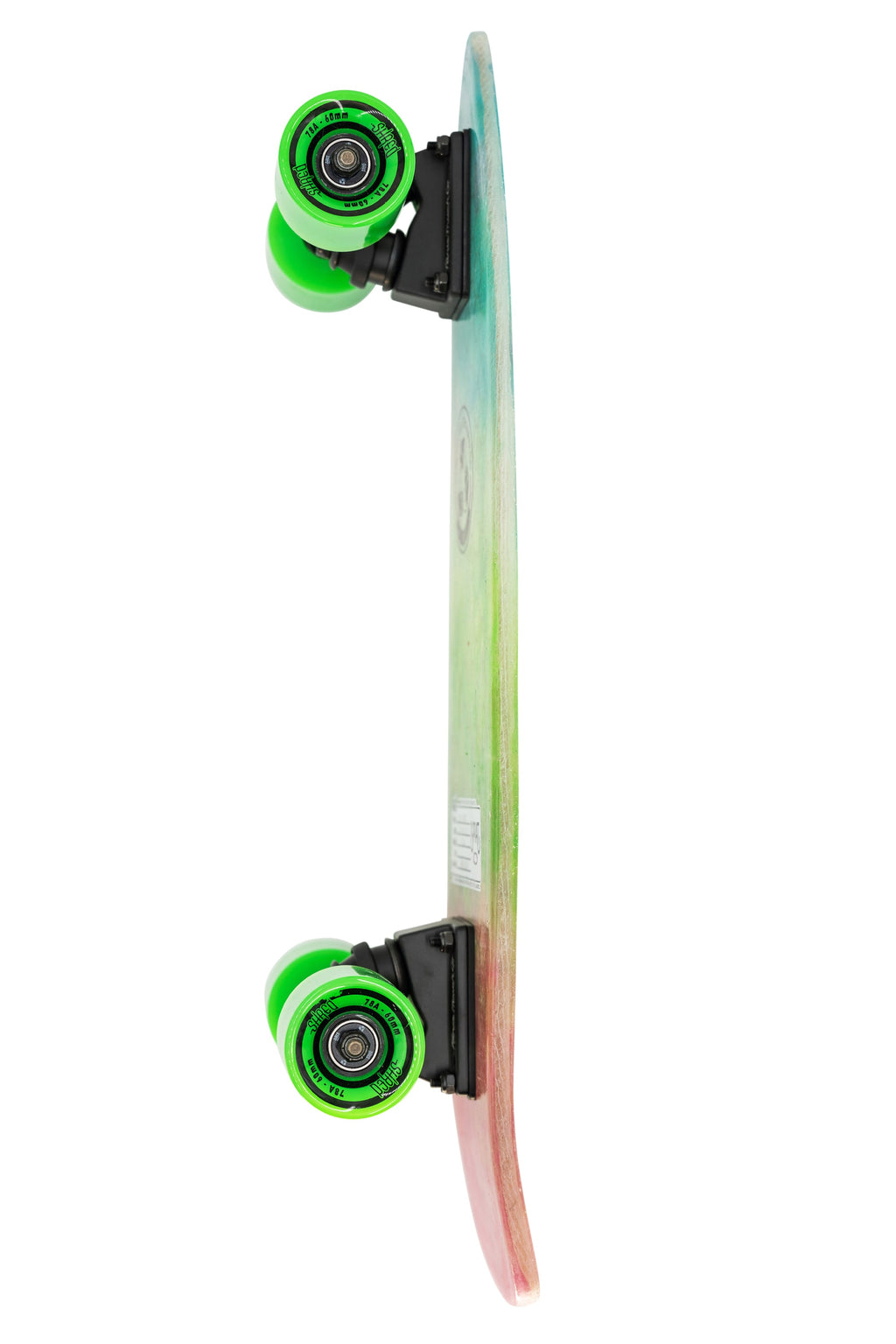 SHRED Skateboard Mini Cruiser - The Sprat (24") - Rainbow Tie Dye - Small Skateboard made from recycled Surfboards material waste.