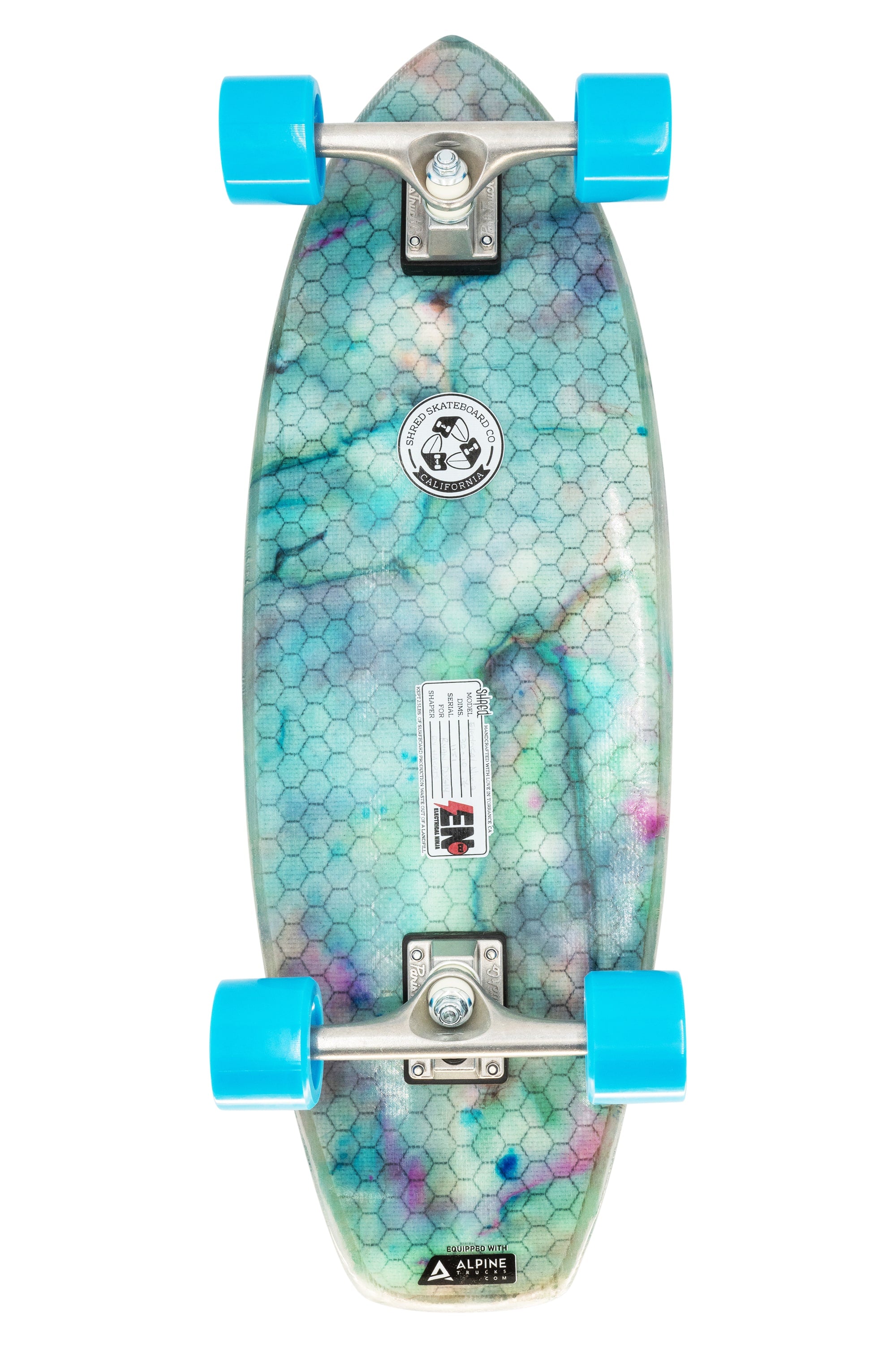 Shred Skateboard Surfskate - Electrical Ninja ( 30”) - Green Tie Dye