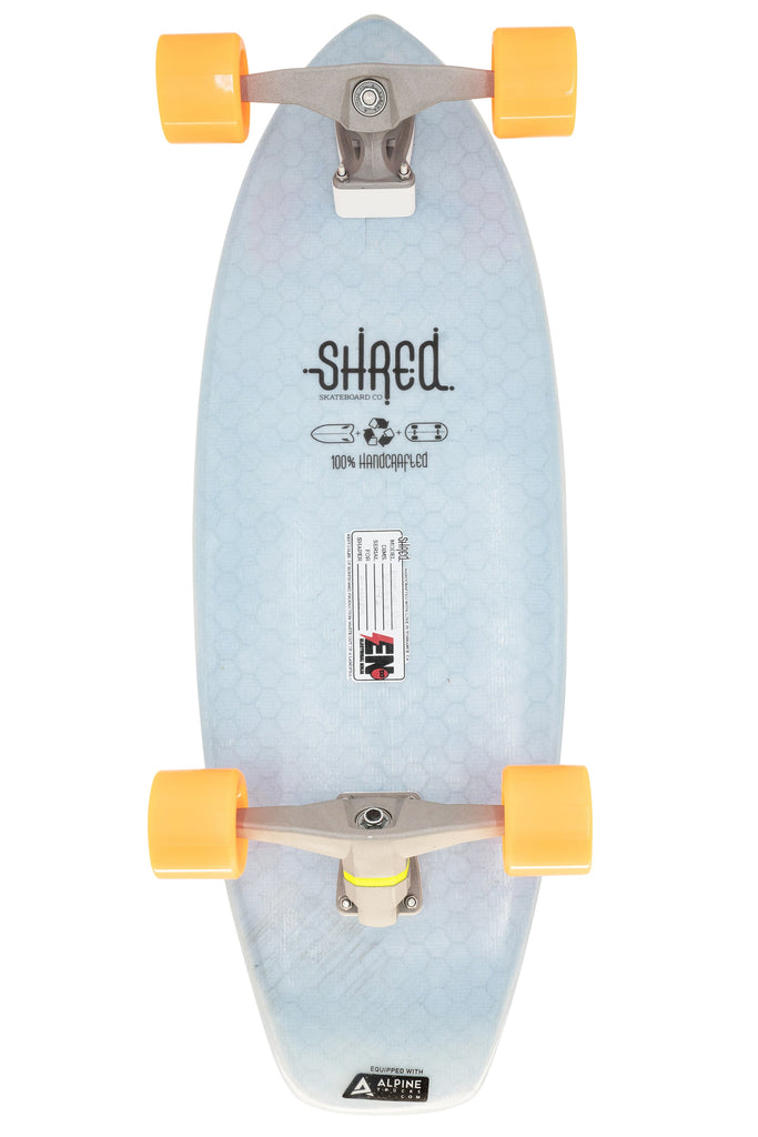 Shred Skateboard Surfskate - Electrical Ninja ( 30”) - Resin Tint Light Blue