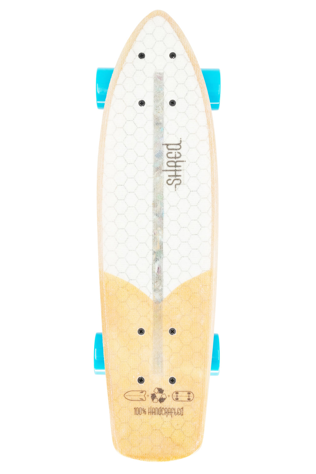 SHRED Skateboard Mini Cruiser - The Sprat (24") - Resin Tint Light Orange - Small Skateboard made from recycled Surfboards material waste.